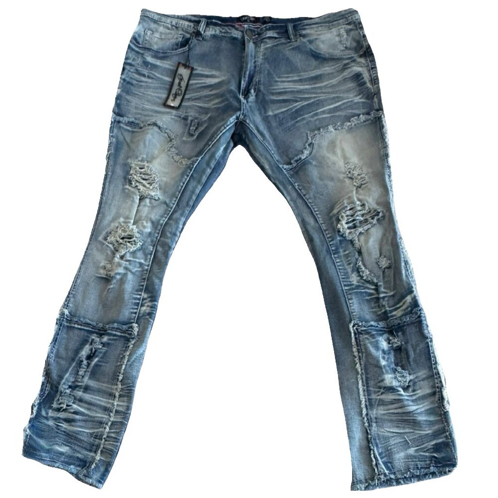 NWT Frost Originals Gambol Stack Jeans Men's Size 48x36 LIGHT WASH F1781
